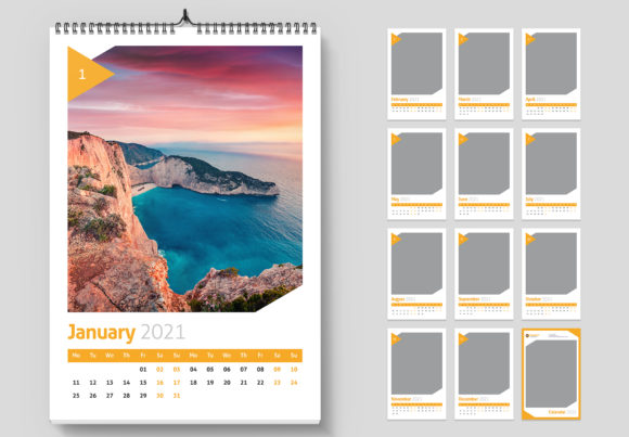 Download Wall Calendar 2021 Creative Template - Wall Collection