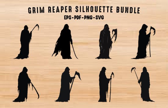 Download Grim Reaper Silhouette SVG Clipart Set - Grim reaper silhouette Collection