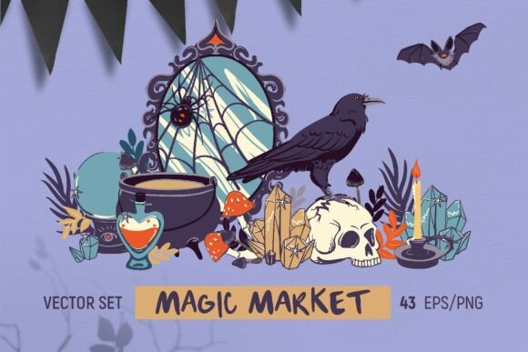 Download Magic Market. Halloween Vector Set - Halloween vector Collection