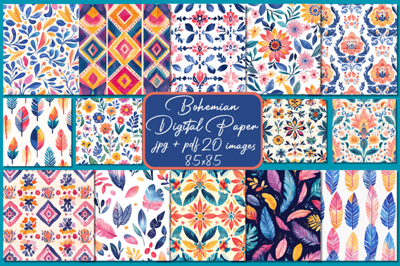 Download Bohemian Digital Paper - Premium Resources