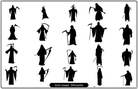 Download Grim Reaper Silhouette Vector Set - Grim reaper silhouette Collection