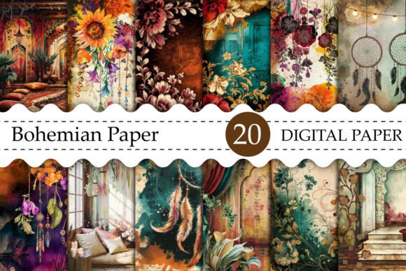 Download Bohemian Digital Paper Bundle - Premium Resources