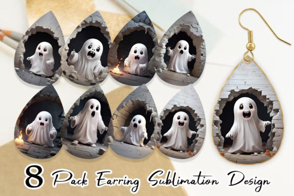 Download Earring 3D Ghost from Crack Hole - Crack Collection